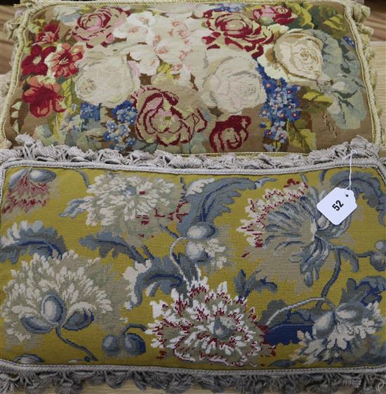 Two petite pointe tasselle cushions